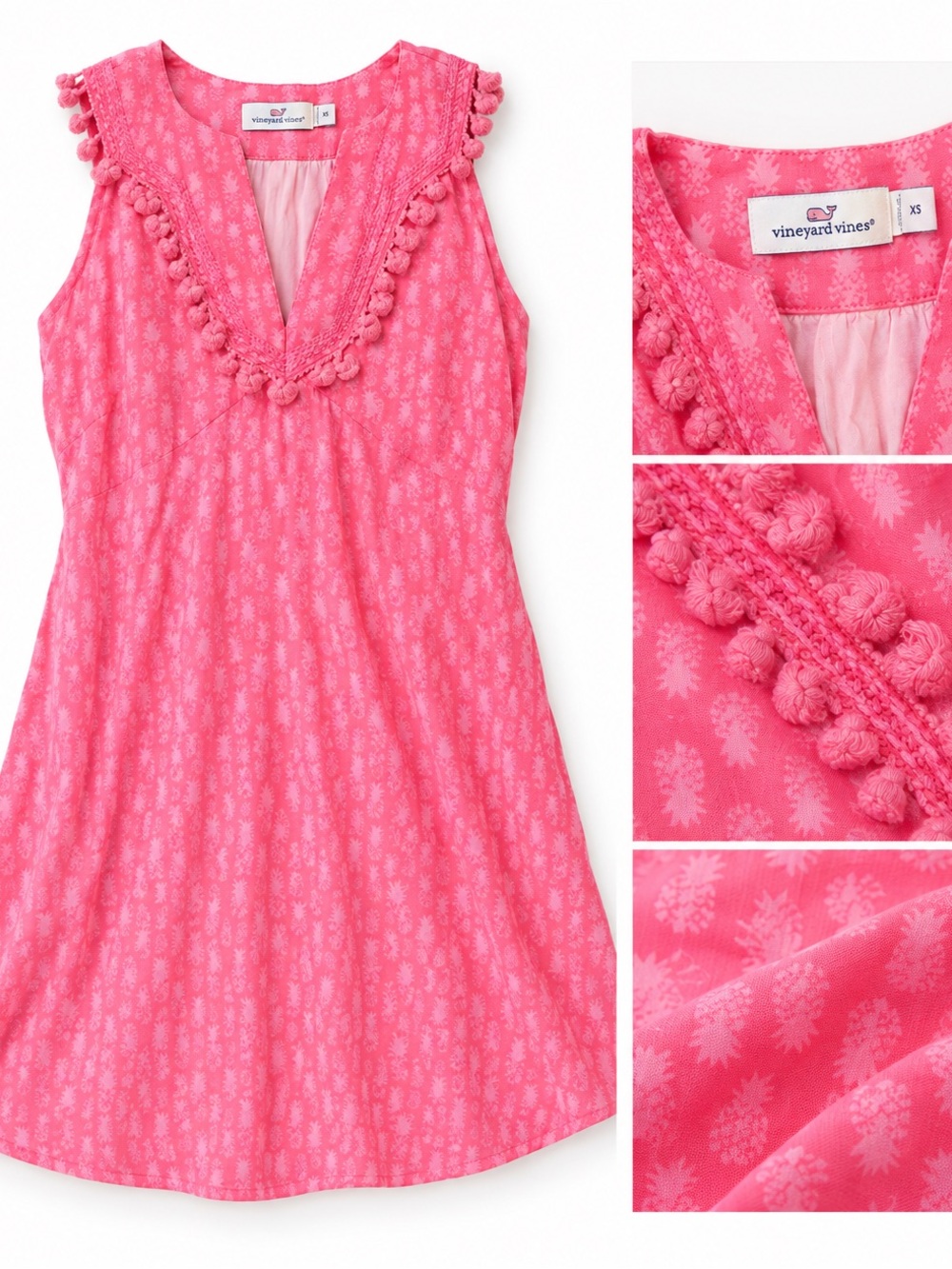 Vineyard Vines Women’s hot pink with pineapples dress